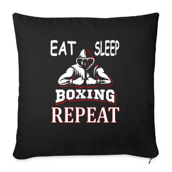 Boxe Boxe Match Entraîneur de boxe Boxeur K.O. Idée cadeau - Housse de coussin décorative 45 x 45 cm - noir - Devant