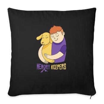 Sensibilisation à la maladie d’Alzheimer Pet Purple Ribbon Pattes - Housse de coussin décorative 45 x 45 cm - noir - Devant