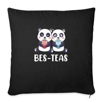 Bubble Tea Funny Kawaii Bubble Milk Boba Tea - Housse de coussin décorative 45 x 45 cm - noir - Devant