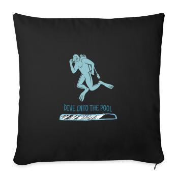 Dive Into The Pool Retro Diver Designs Present - Sofa pillowcase 17,3'' x 17,3'' (45 x 45 cm) - black - Front
