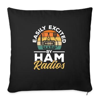 Vintage Sunset Retro Network facilement excité par le jambon - Housse de coussin décorative 45 x 45 cm - noir - Devant