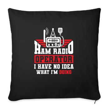 Amateur Radio Opérateur Antenne Antenne Amateur - Housse de coussin décorative 45 x 45 cm - noir - Devant