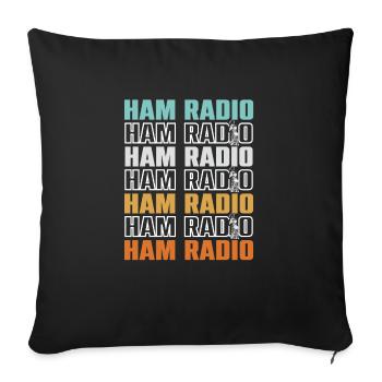 Réseau de signaux rétro Opérateur amateur Radio amateur - Housse de coussin décorative 45 x 45 cm - noir - Devant