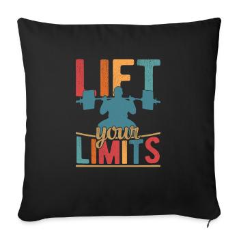 Lift Your Limits Workout Training Weight Lifting - Sofakissenbezug 45 x 45 cm - Schwarz - Vorne