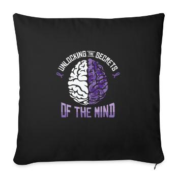 Alzheimer's Awareness Brain Mental Health - Sofa pillowcase 17,3'' x 17,3'' (45 x 45 cm) - black - Front