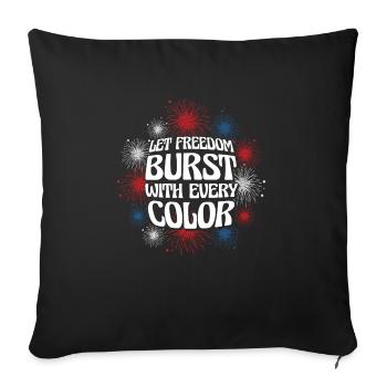 USA Independence Patriotic American Flag Fireworks - Sofa pillowcase 17,3'' x 17,3'' (45 x 45 cm) - black - Front