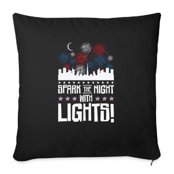 USA Independence Patriotic American Flag Fireworks - Sofa pillowcase 17,3'' x 17,3'' (45 x 45 cm) - black - Front