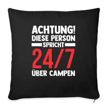 Wohnmobil Wohnwagen Camping Camper - Sofakissenbezug 45 x 45 cm - Schwarz - Vorne