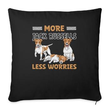 Jack Russell Terrier - Sofa pillowcase 17,3'' x 17,3'' (45 x 45 cm) - black - Front