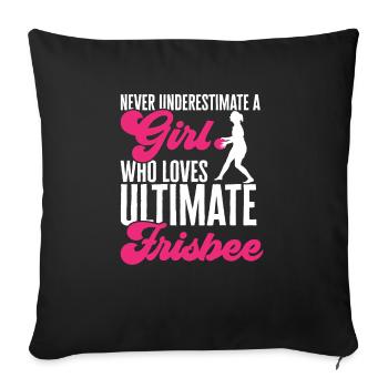 Ultimate Frisbee Throwing Disc - Sofa pillowcase 17,3'' x 17,3'' (45 x 45 cm) - black - Front