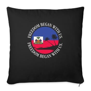 Fierté haïtienne Mois du patrimoine haïtien Début de la liberté - Housse de coussin décorative 45 x 45 cm - noir - Devant