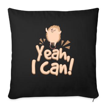 Yeah I Can Unicycle Hedgehog - Sofakissenbezug 45 x 45 cm - Schwarz - Vorne