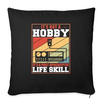 Retro Ham Radio It's Not A Hobby Signal Amateur Ra - Sofakissenbezug 45 x 45 cm - Schwarz - Vorne