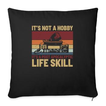 Ham Radio It's Not A Hobby Retro Antenna Radio Lov - Sofa pillowcase 17,3'' x 17,3'' (45 x 45 cm) - black - Front