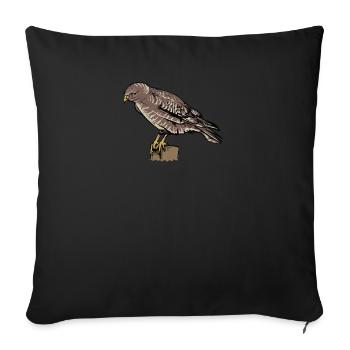Mäusebussard I Greifvogel Bussard Motiv für - Sofakissenbezug 45 x 45 cm - Schwarz - Vorne