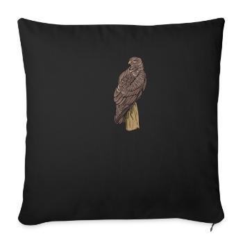 Mäusebussard I Greifvogel Bussard Motiv für - Sofakissenbezug 45 x 45 cm - Schwarz - Vorne
