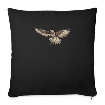 Mäusebussard I Greifvogel Bussard Motiv für - Sofakissenbezug 45 x 45 cm - Schwarz - Vorne