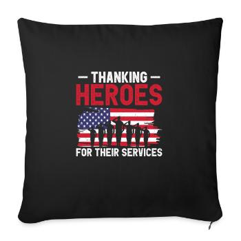 USA Unabhängigkeit Militärische Helden Soldat - Sofakissenbezug 45 x 45 cm - Schwarz - Vorne
