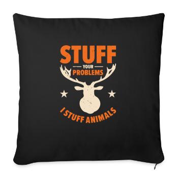 Tierpräparator Taxidermie Montage Füllung - Sofakissenbezug 45 x 45 cm - Schwarz - Vorne