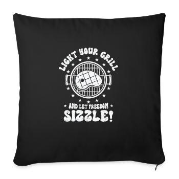 USA Independence Barbecue American Flag BQQ Grill - Sofa pillowcase 17,3'' x 17,3'' (45 x 45 cm) - black - Front