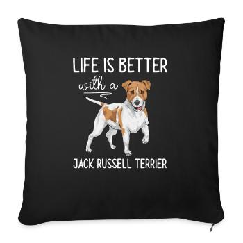 Jack Russell Terrier - Sofa pillowcase 17,3'' x 17,3'' (45 x 45 cm) - black - Front