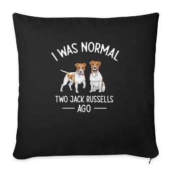 Jack Russell Terrier - Sofa pillowcase 17,3'' x 17,3'' (45 x 45 cm) - black - Front