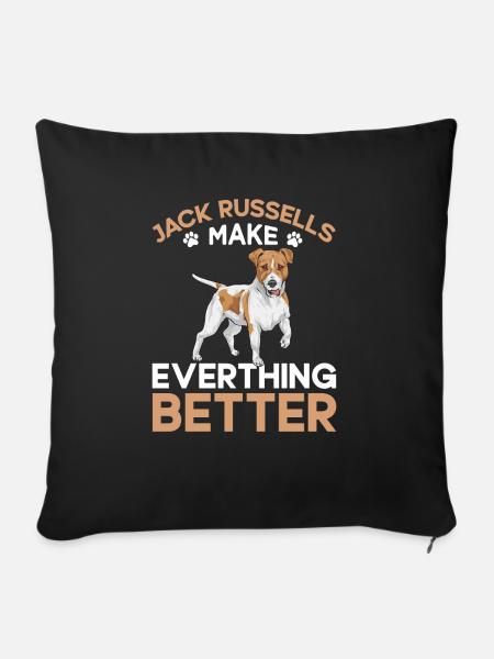 Jack Russell Terrier - Sofakissenbezug 45 x 45 cm - Schwarz