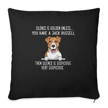 Jack Russell Terrier - Sofa pillowcase 17,3'' x 17,3'' (45 x 45 cm) - black - Front