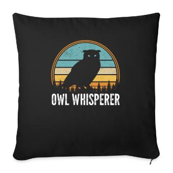 Owl Whisperer Retro Birds Of Prey Enthusiast Noctu - Housse de coussin décorative 45 x 45 cm - noir - Devant