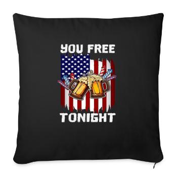 4th Of July Party You Free Tonight Bird USA Flag - Sofakissenbezug 45 x 45 cm - Schwarz - Vorne