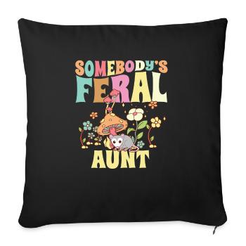 Tante sauvage de quelqu’un Opossum Tante sauvage Groovy - Housse de coussin décorative 45 x 45 cm - noir - Devant
