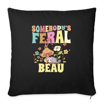 Somebody's Feral Beau Opossum Boyfriend - Sofa pillowcase 17,3'' x 17,3'' (45 x 45 cm) - black - Front