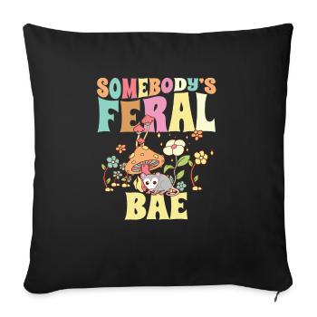 Somebody's Feral Bae Opossum Boyfriend Girlfriend - Sofa pillowcase 17,3'' x 17,3'' (45 x 45 cm) - black - Front
