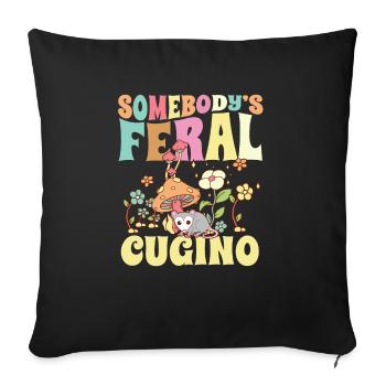 Somebody's Feral Cugino Italian Cousin Opossum - Sofa pillowcase 17,3'' x 17,3'' (45 x 45 cm) - black - Front