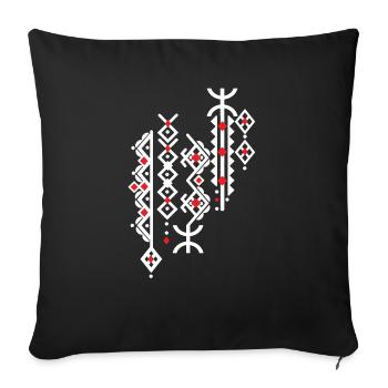 AMAZIGH BERBERE KABYLE Z AMAZIGH MOTIF KABYLE - Housse de coussin décorative 45 x 45 cm - noir - Devant