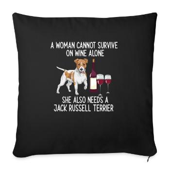 Jack Russell Terrier - Housse de coussin décorative 45 x 45 cm - noir - Devant