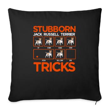 Jack Russell Terrier - Sofa pillowcase 17,3'' x 17,3'' (45 x 45 cm) - black - Front