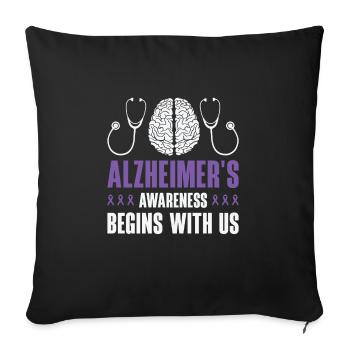 Alzheimer's Awareness Brain Doctors Health - Sofa pillowcase 17,3'' x 17,3'' (45 x 45 cm) - black - Front