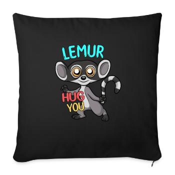Lémurien - Housse de coussin décorative 45 x 45 cm - noir - Devant