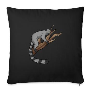 Lémurien - Housse de coussin décorative 45 x 45 cm - noir - Devant