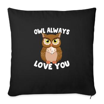 Owl Always Love You Owlets Nocturnal Birds Of Prey - Sofa pillowcase 17,3'' x 17,3'' (45 x 45 cm) - black - Front