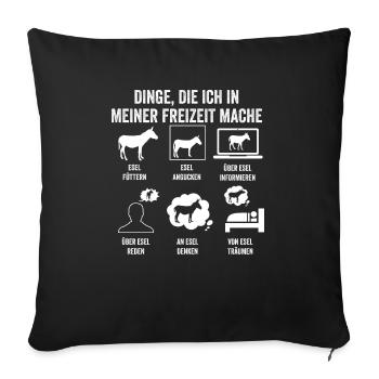 Esel - Sofakissenbezug 45 x 45 cm - Schwarz - Vorne