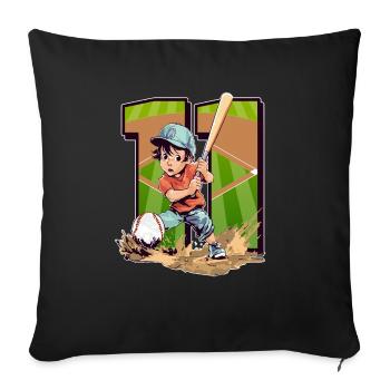 Baseball Birthday - 11 years old boy - 11. - Sofa pillowcase 17,3'' x 17,3'' (45 x 45 cm) - black - Front