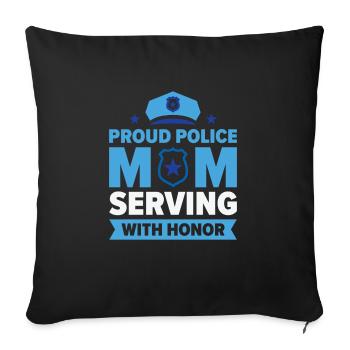 Police Mothers Day Cop Officer Law Enforcement - Sofa pillowcase 17,3'' x 17,3'' (45 x 45 cm) - black - Front