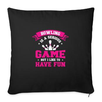 Bowling Femmes Bowler Ball Strike - Housse de coussin décorative 45 x 45 cm - noir - Devant