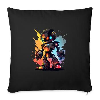 Retro Robot Cute Robotic Engineer Technology - Sofa pillowcase 17,3'' x 17,3'' (45 x 45 cm) - black - Front