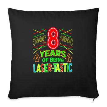 8 ans d’âge laser-tastique - Housse de coussin décorative 45 x 45 cm - noir - Devant
