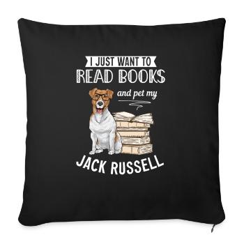 Jack Russell Terrier - Sofa pillowcase 17,3'' x 17,3'' (45 x 45 cm) - black - Front