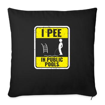 I Pee In Public Pools Funny Peeing In Pools - Sofa pillowcase 17,3'' x 17,3'' (45 x 45 cm) - black - Front