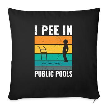 I Pee In Pools Funny Peeing In Pools Humor - Sofa pillowcase 17,3'' x 17,3'' (45 x 45 cm) - black - Front